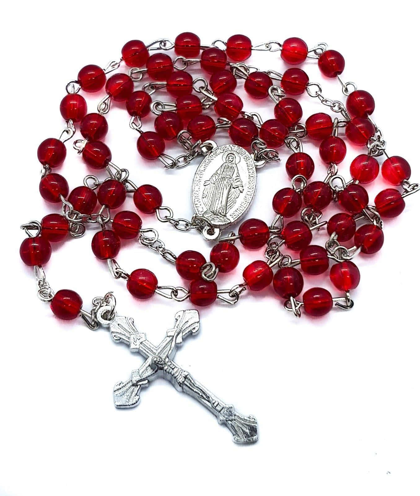 Red Crystal Chained Rosary Picture