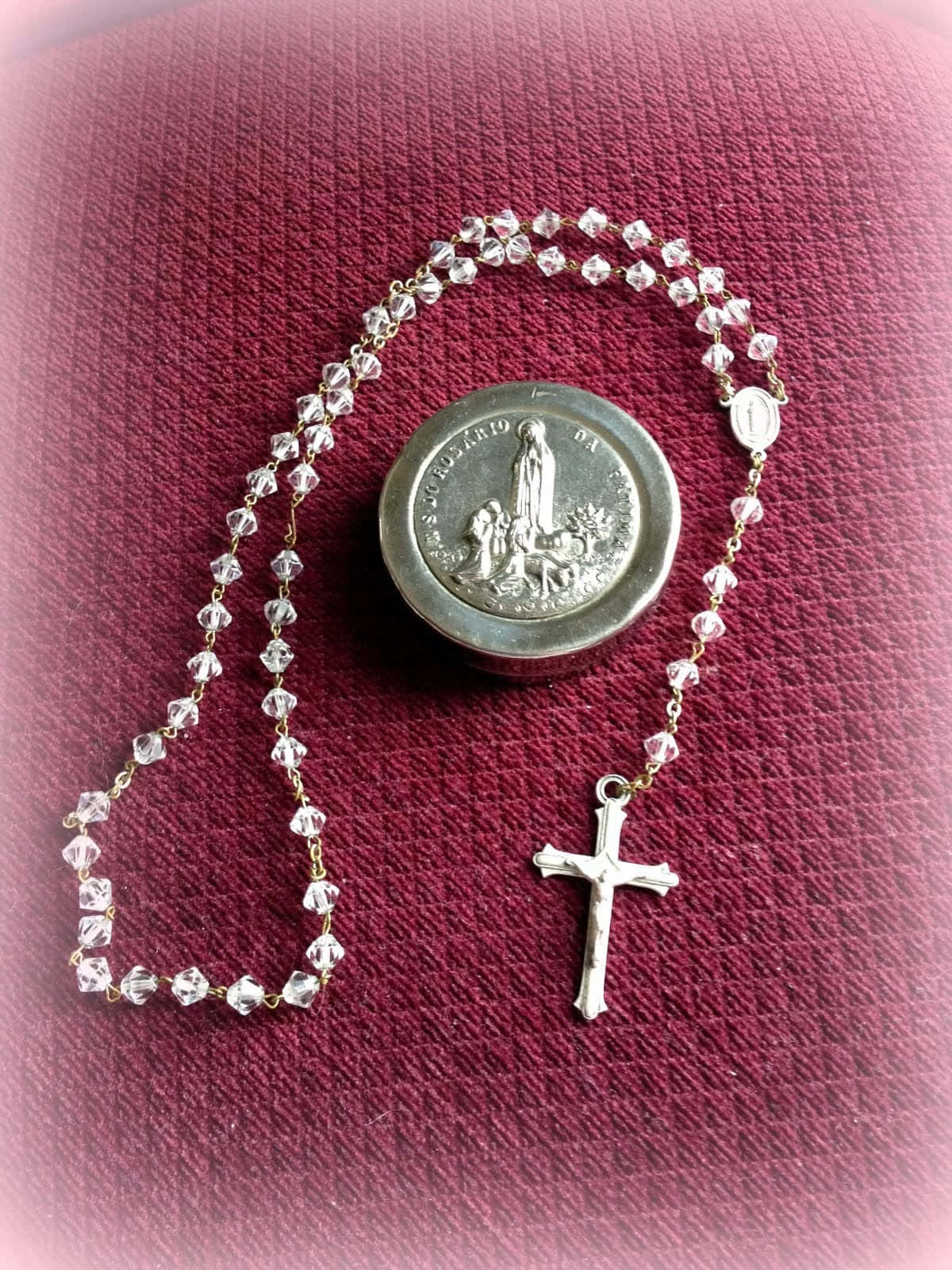 White Crystal Rosary Picture