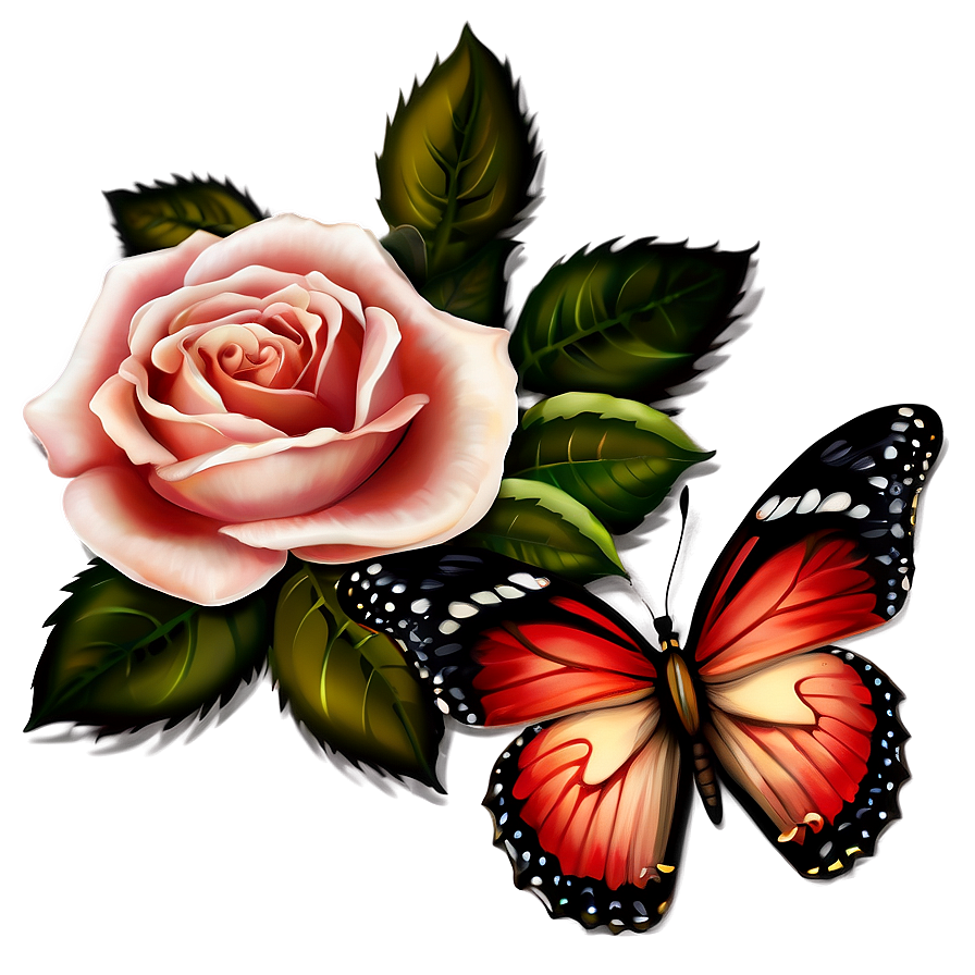 Rose And Butterfly Clipart Png 26 PNG