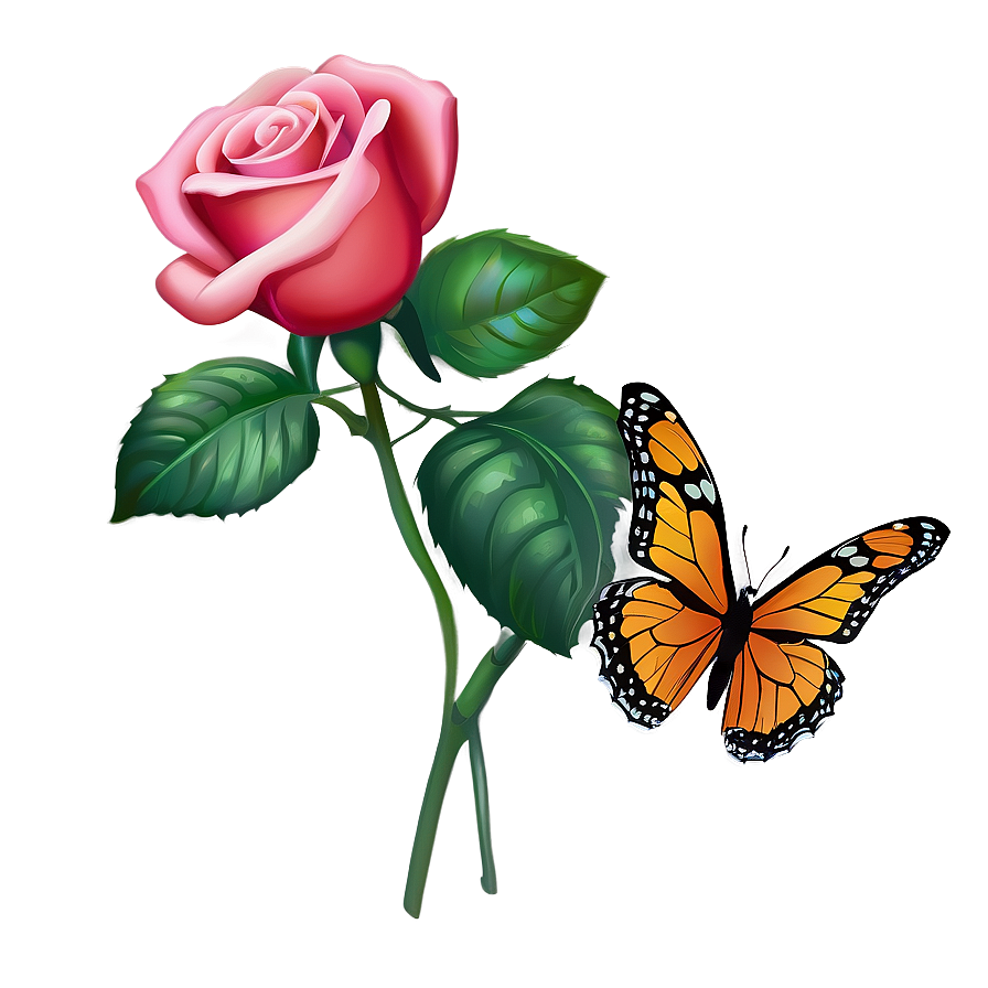 Rose And Butterfly Clipart Png 44 PNG