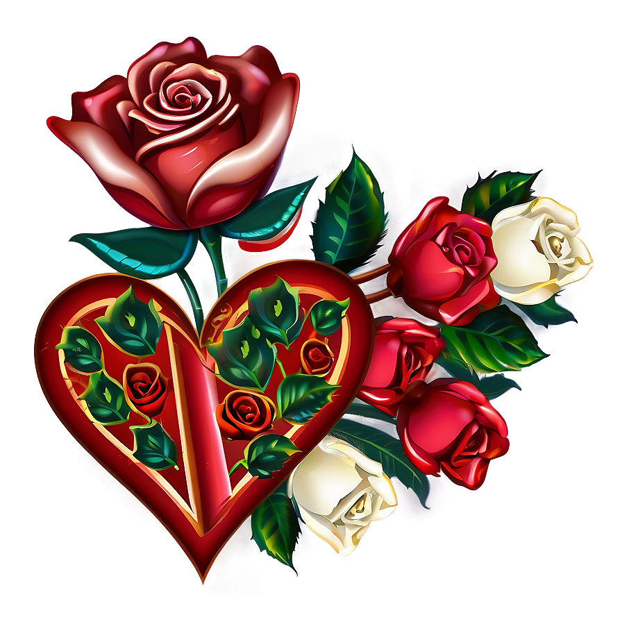Rose And Heart Clipart Png 24 PNG