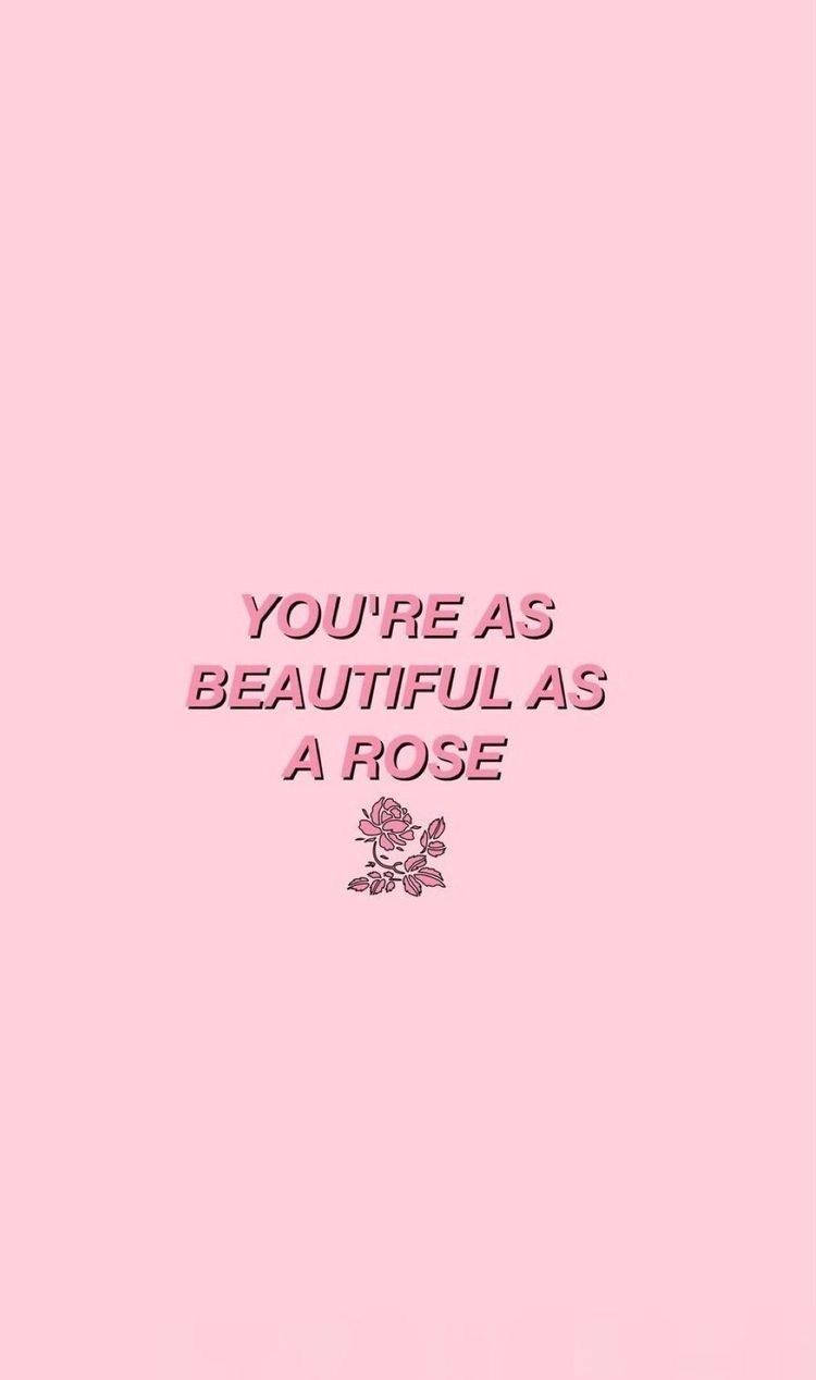 Rose And Quote Pink Aesthetic