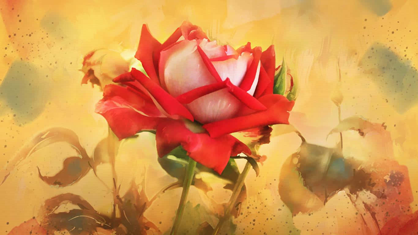 Artede Rosa En Flor. Fondo de pantalla