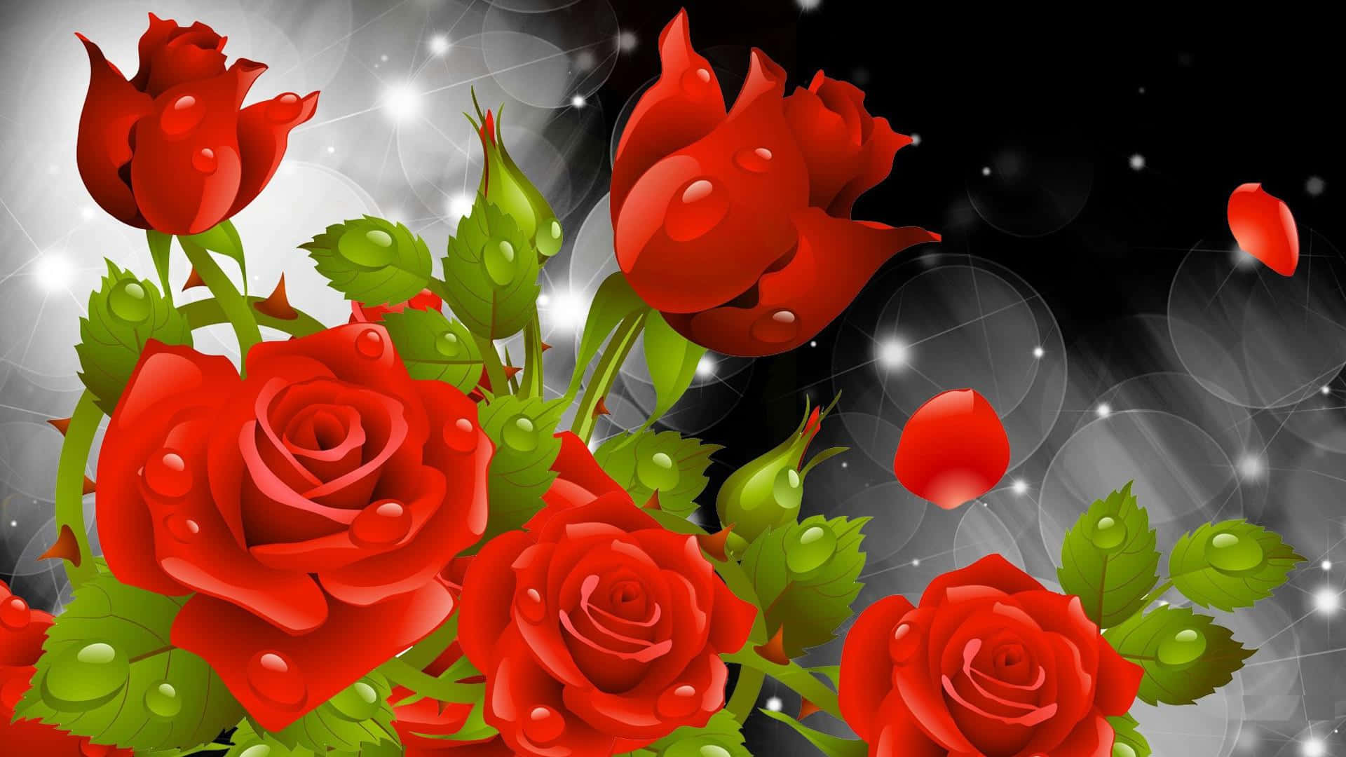 Impresionantearte De Rosas - Fondo De Pantalla Floral Colorido Fondo de pantalla