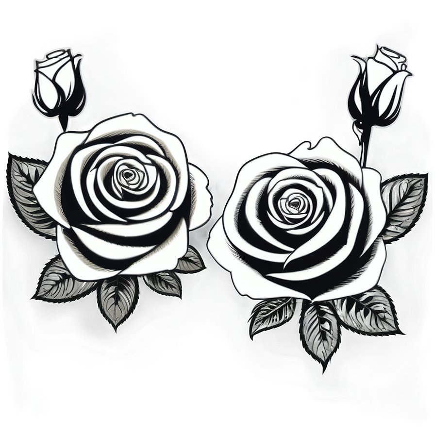 Rose Black And White Vector Png Fec PNG