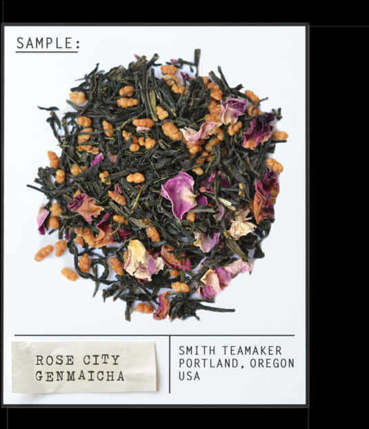 Rose City Genmaicha Tea Blend Sample PNG