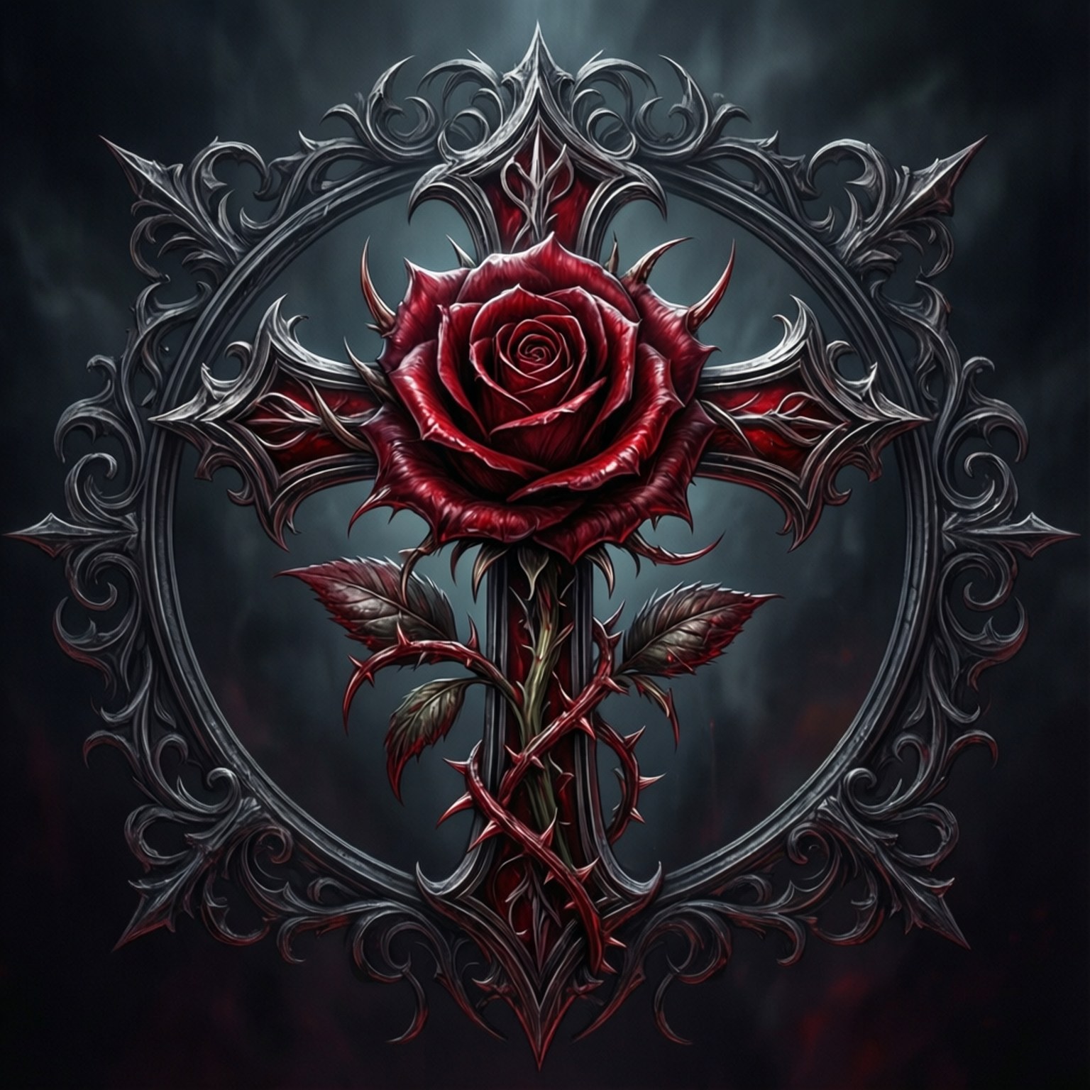 Rose Cross Papéis de Parede — Símbolo de rosa e cruz, gótico.