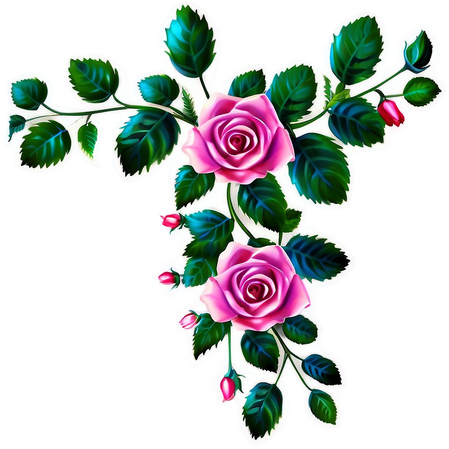 Rose Garland Clipart Png 06272024 PNG