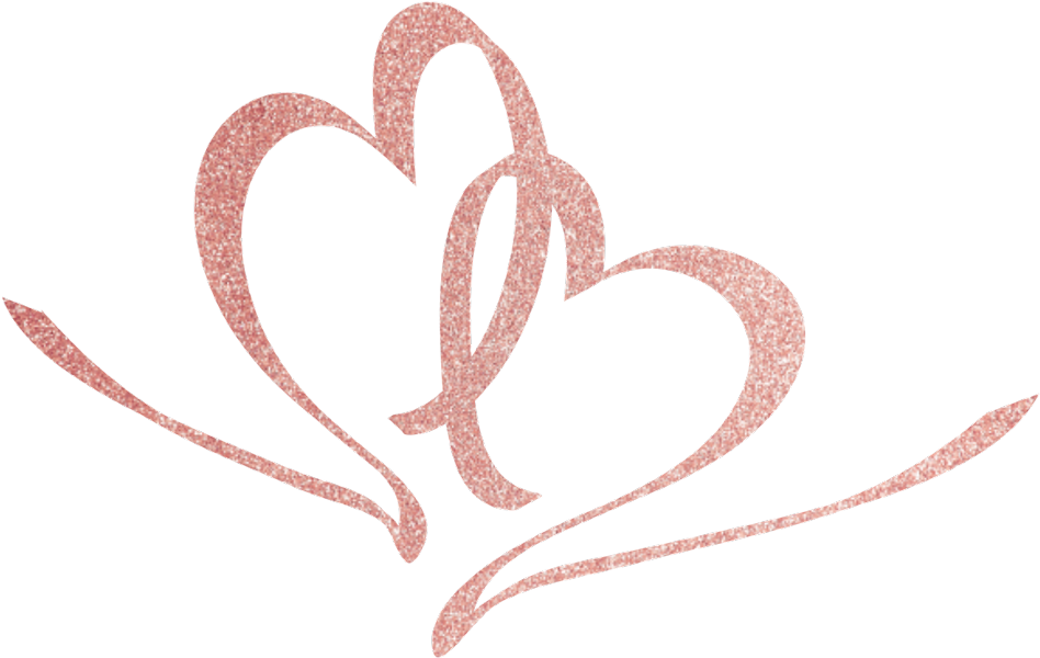 Rose Glitter Hearts Overlay PNG