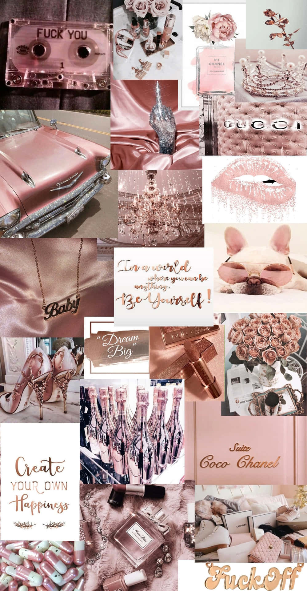 Rose Gold Aesthetic Collage.jpg Wallpaper