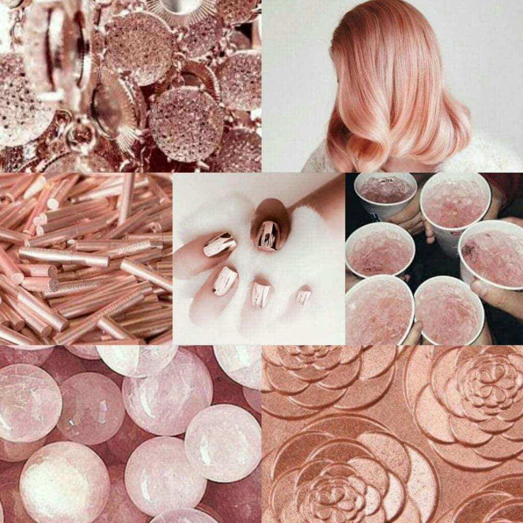 Rose Gold Aesthetic Collage Wallpaper