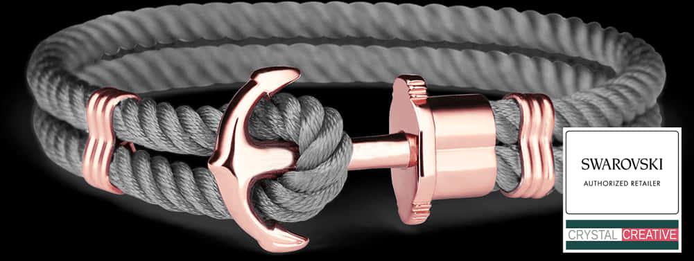 Rose Gold Anchor Bracelet PNG