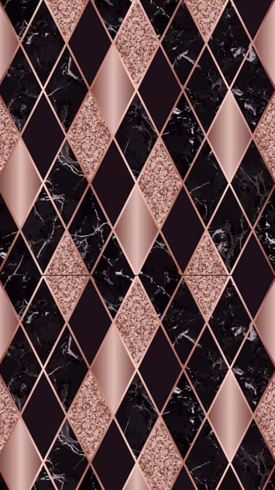 Rose Gold and Black in Perfect Harmony Wallpaper
