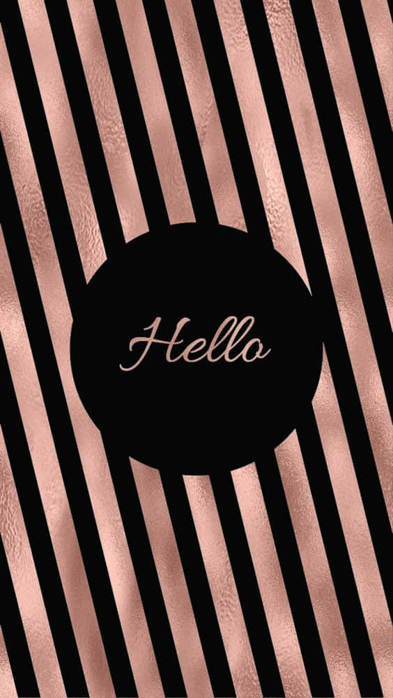 Hello - Rose Gold Striped Background Wallpaper
