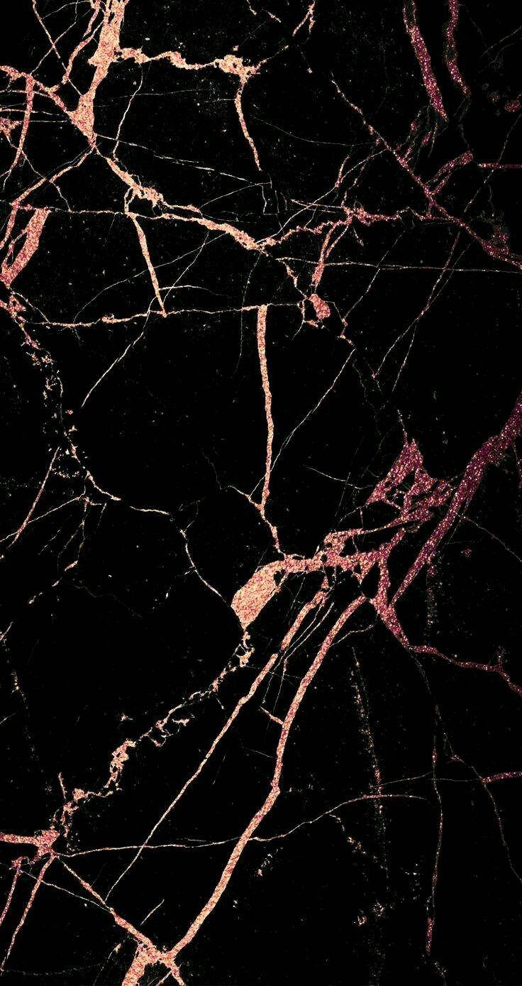 Rose Gold And Black Marble iPhone Wallpaper