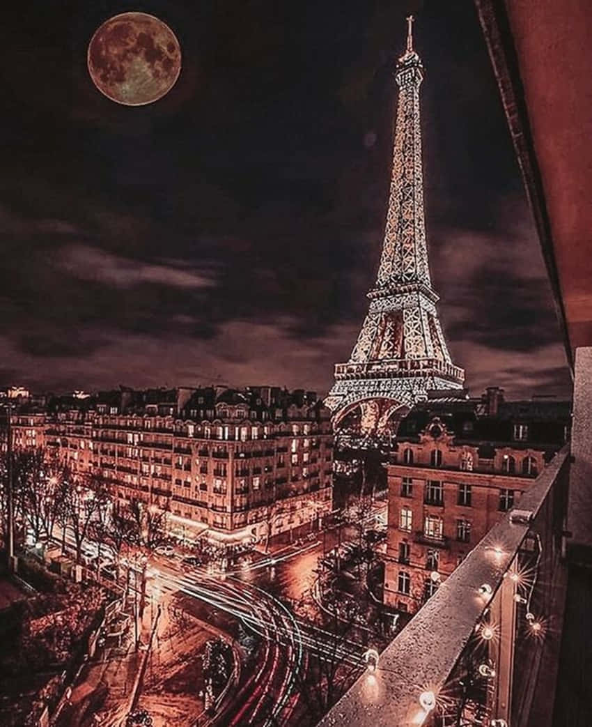 Roségoldund Schwarzer Eiffelturm Wallpaper