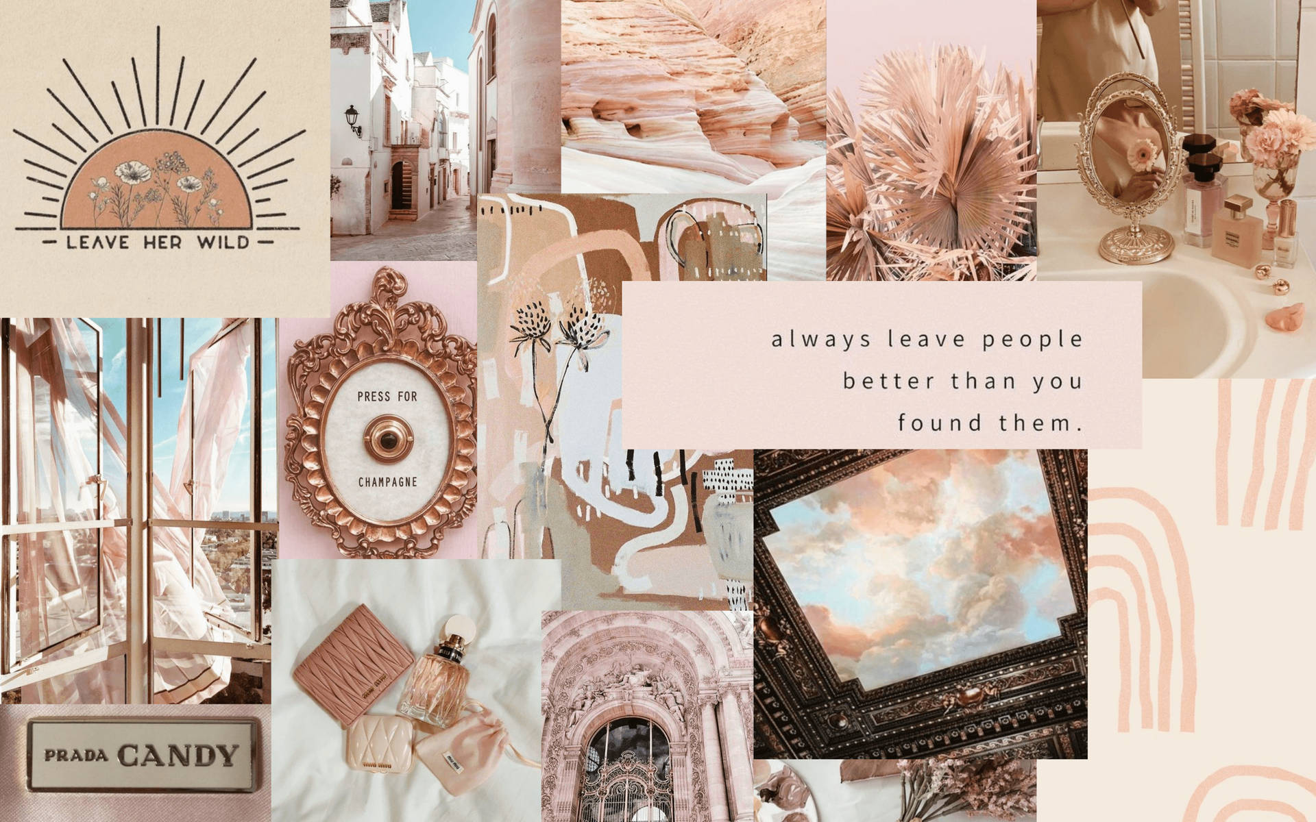 Rose Gold And Cream Collage Neutral Background