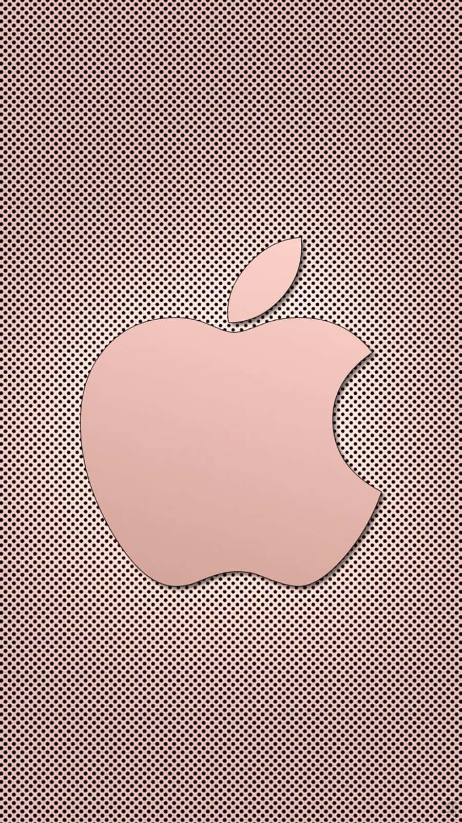 Rose Gold Apple Metal With Small Holes Wallpaper
