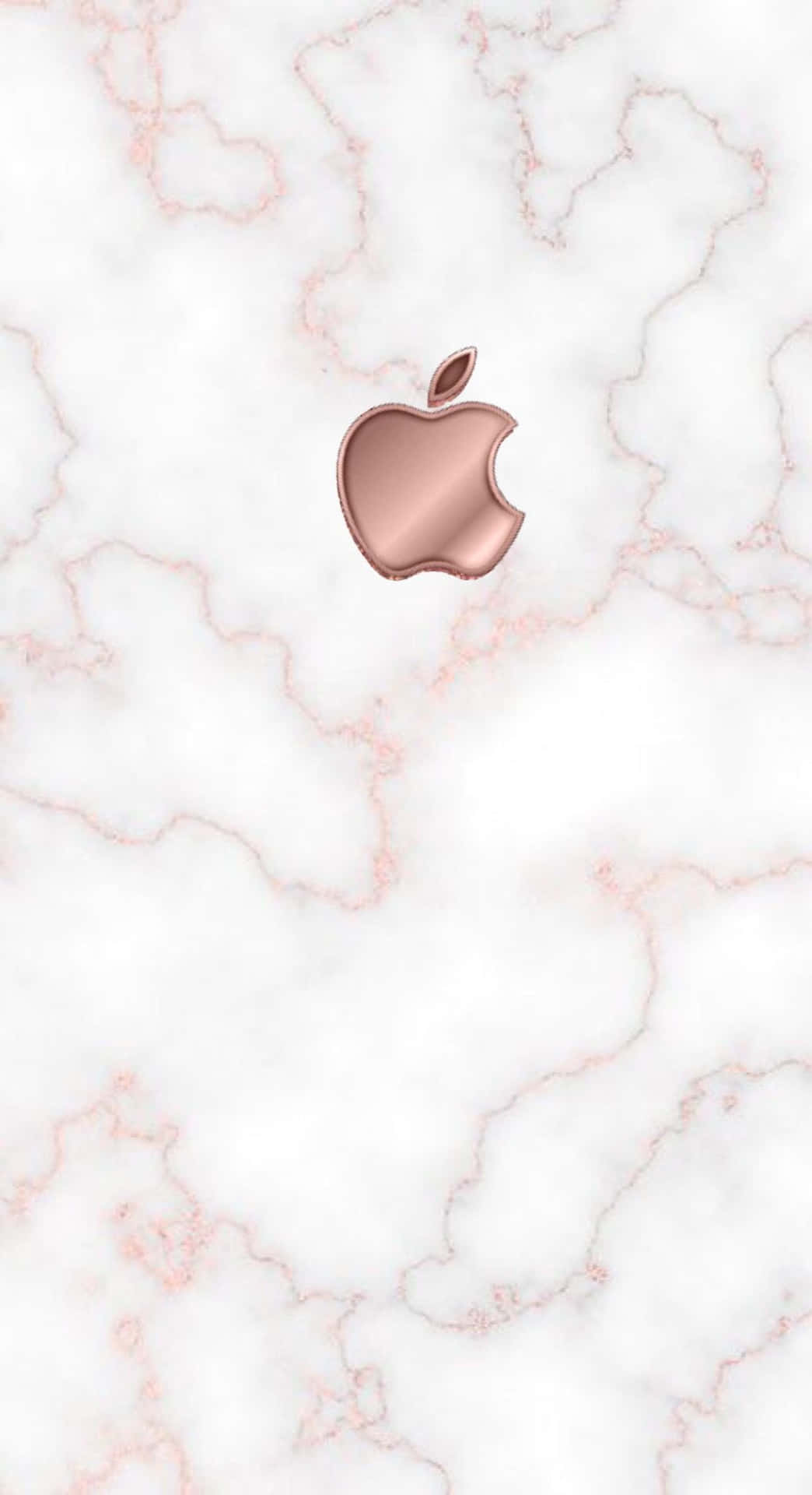White Marble And Rose Gold Apple Wallpaper