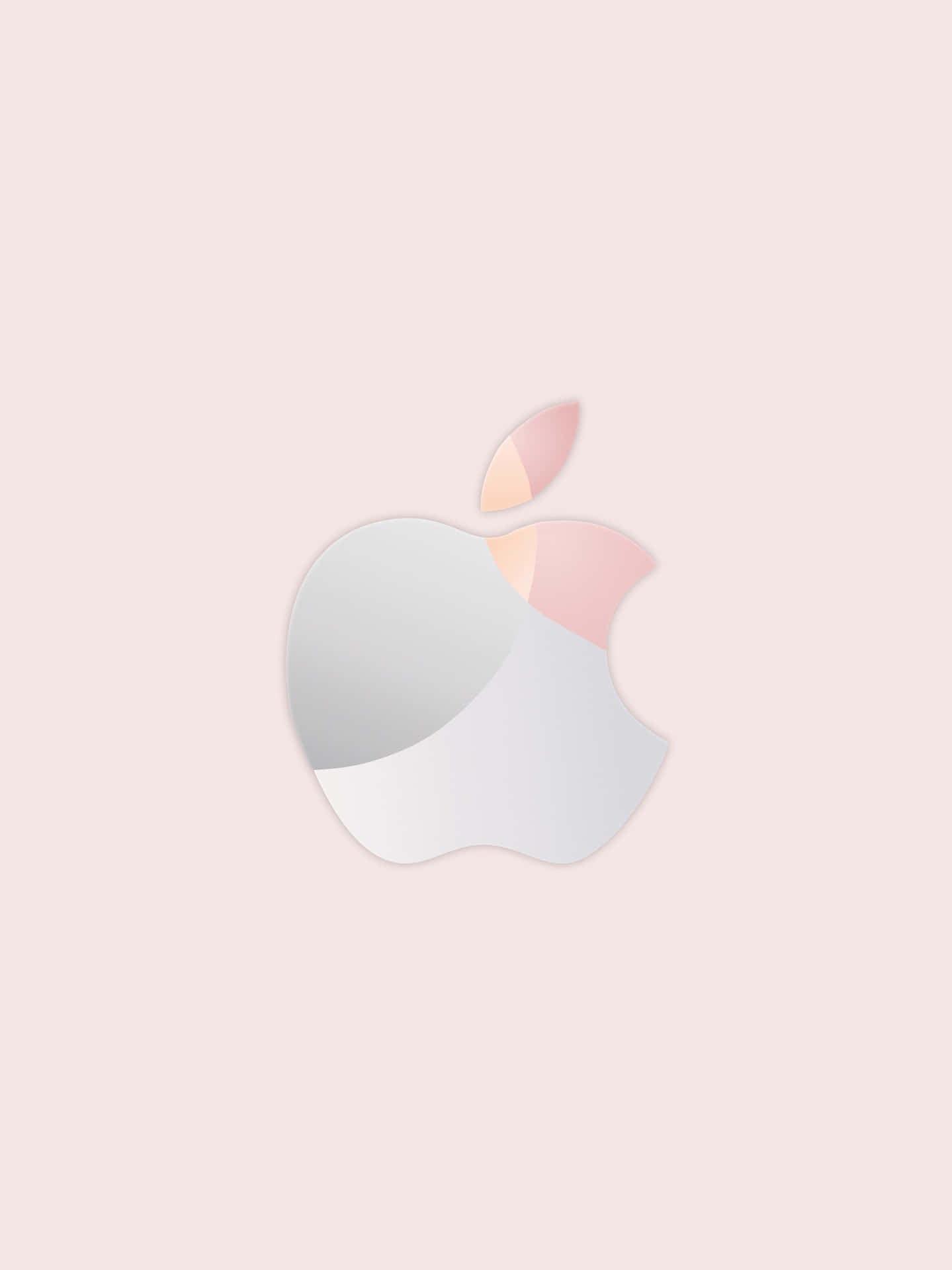 Shiny Silver Logo Rose Gold Apple Wallpaper