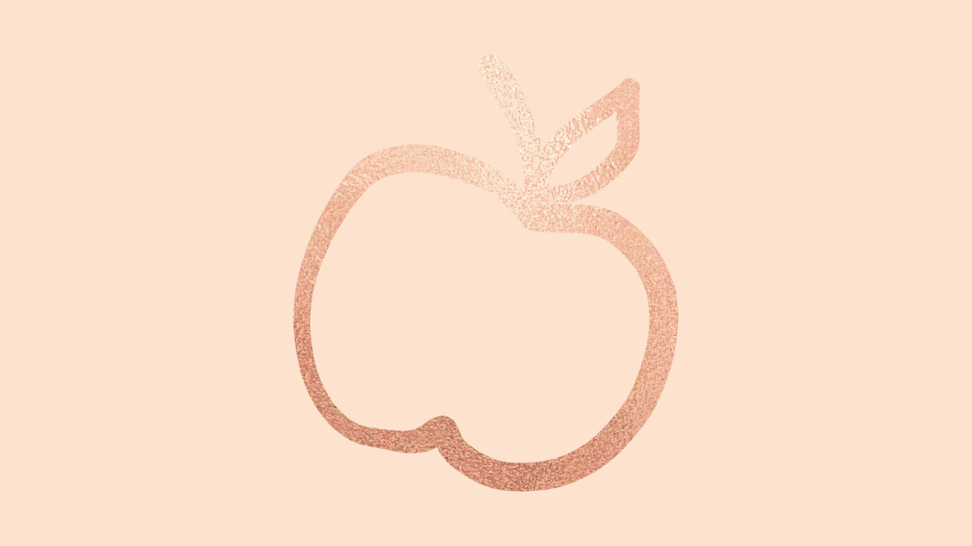 Simple Drawing Of Rose Gold Apple Wallpaper