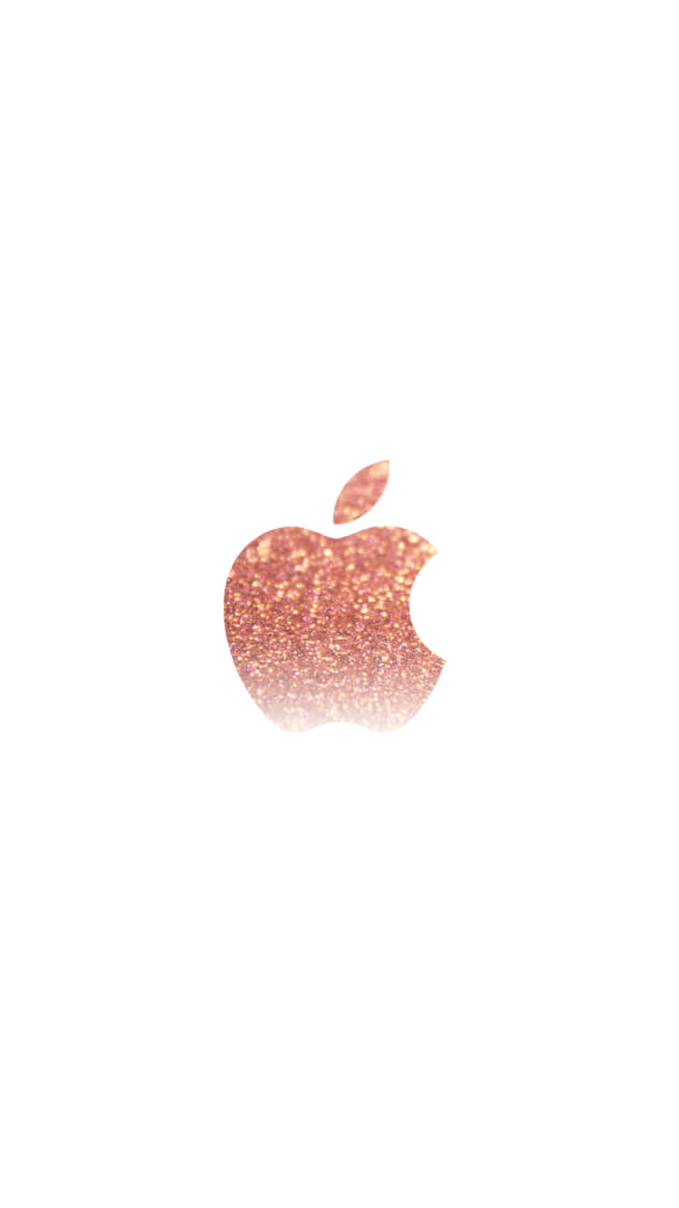 Sfondocon Logo Apple In Oro Rosa