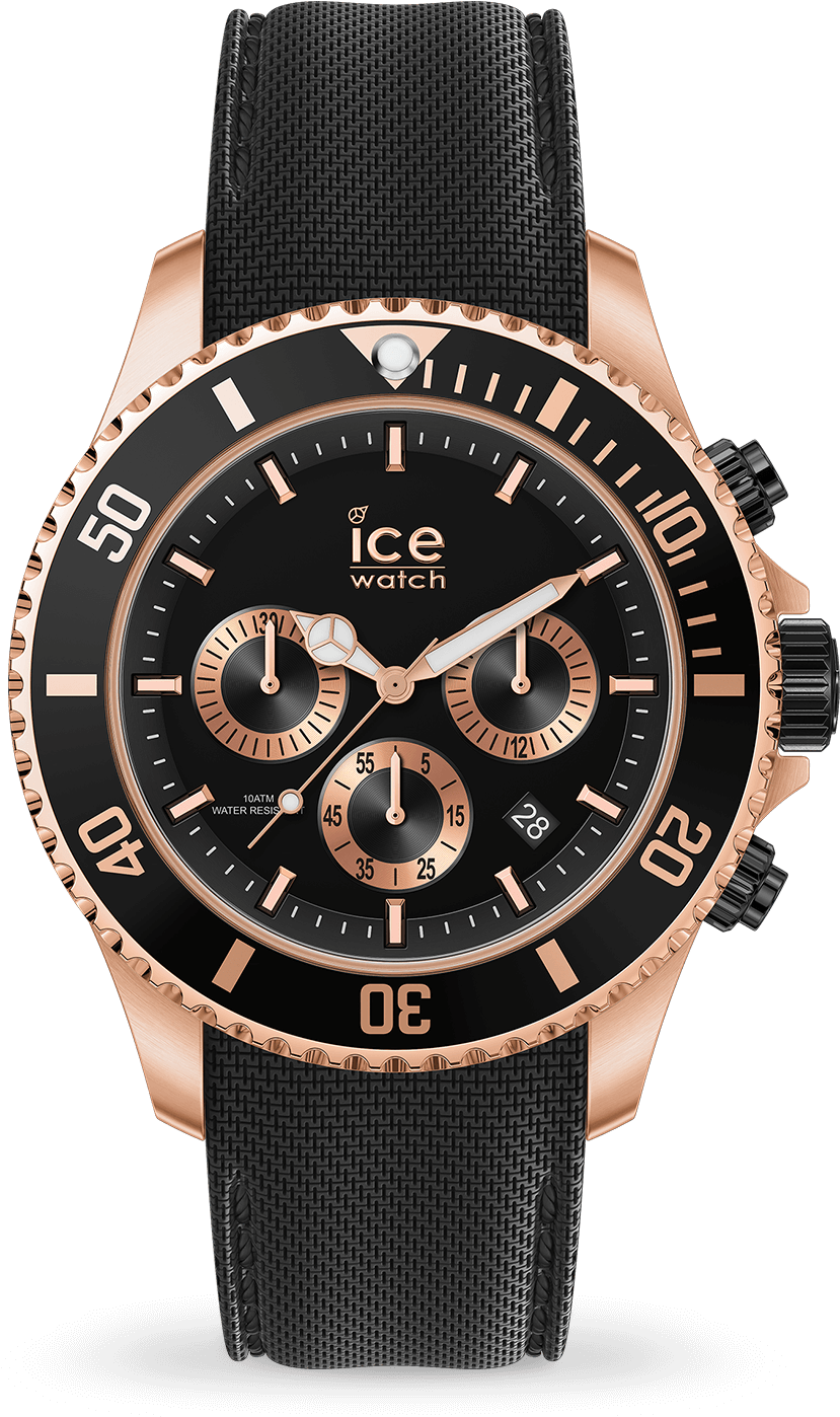 Rose Gold Black Dive Watch PNG