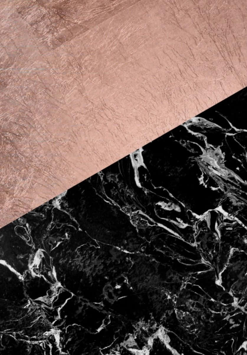 Rose guld og sort marmor skønhed Wallpaper