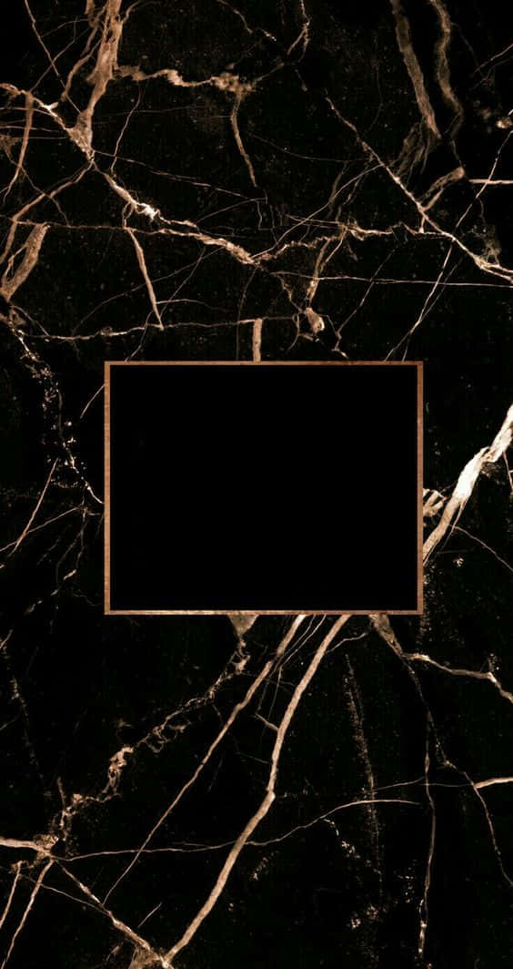 Framed Rose Gold Black Marble Wallpaper