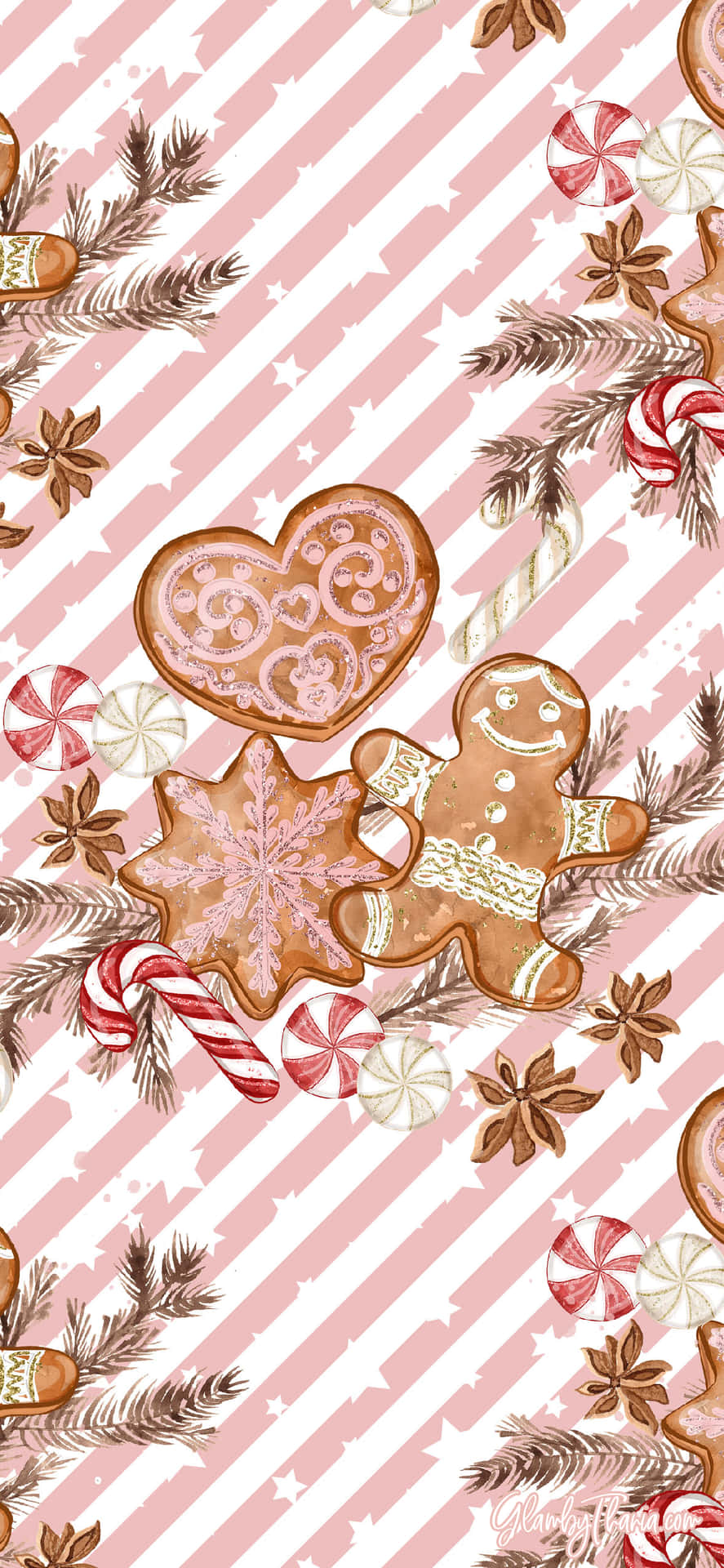 Rose Gold Christmas Icing Wallpaper