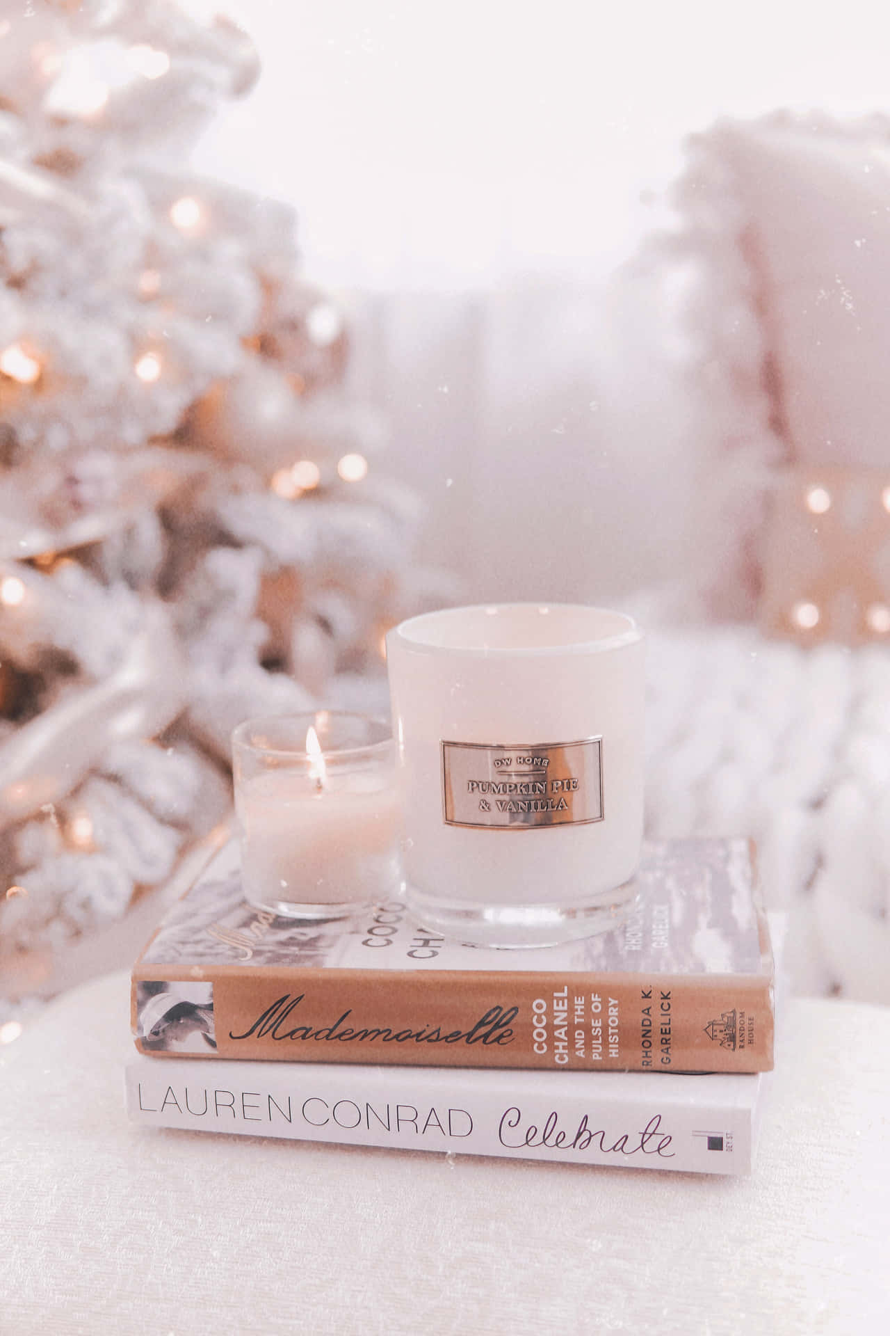 Spread Christmas Cheer with Rose Gold Decor Wallpaper