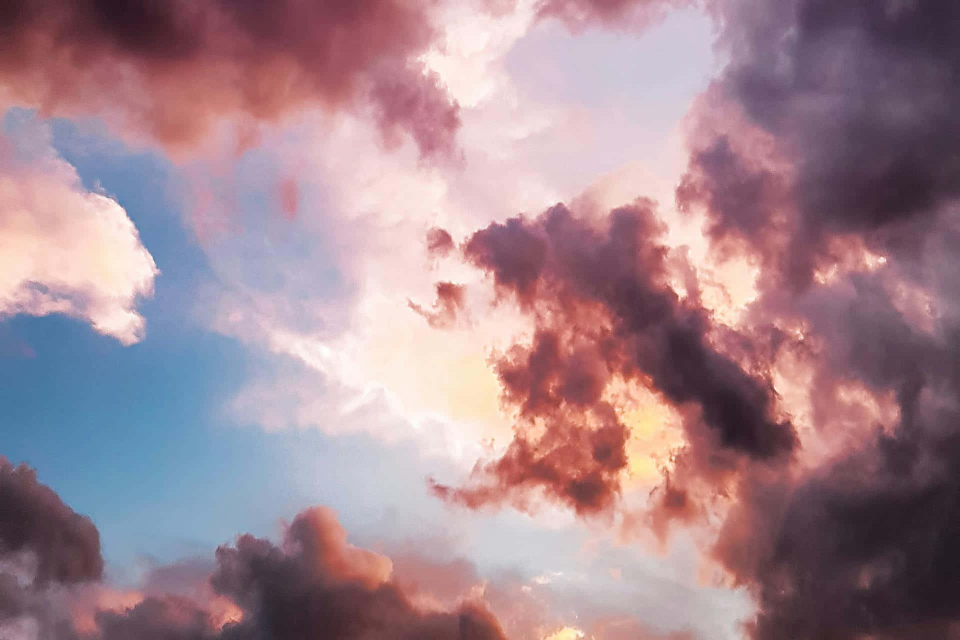 Rose Gold Cloudscape Pastel Sky.jpg Wallpaper