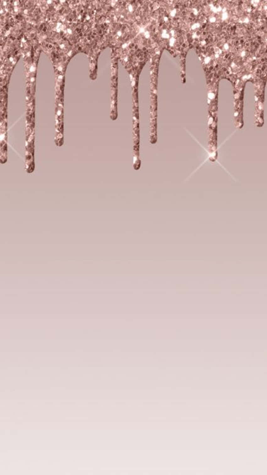 Et lyserødt glitrende baggrund med dryppende glitrende stjerner. Wallpaper
