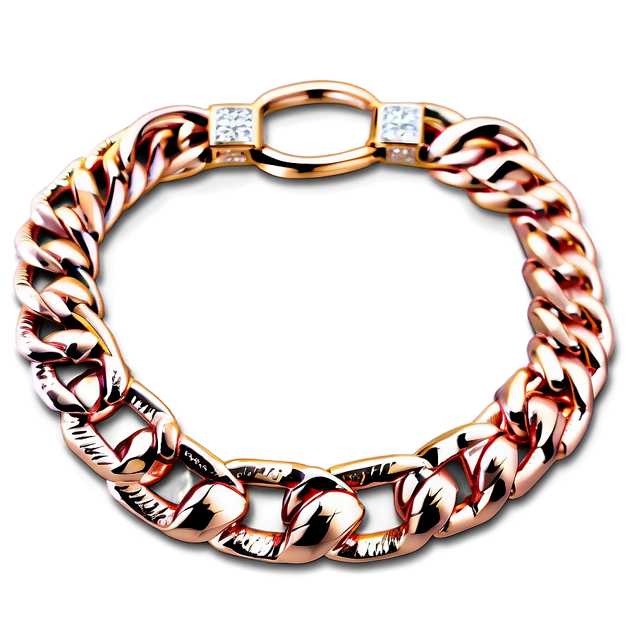 Rose Gold Cuban Link Chain Png 06132024 PNG
