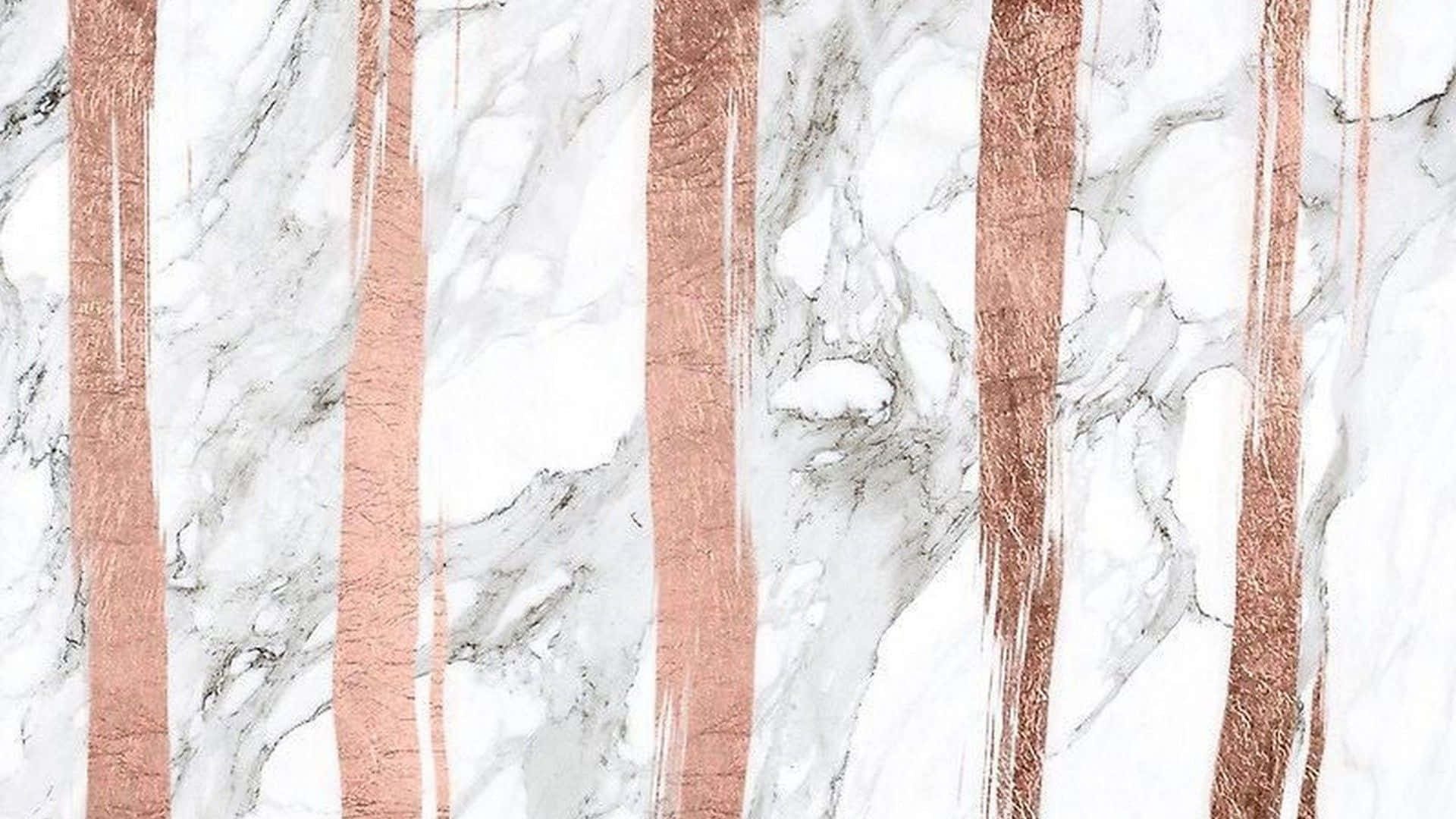 A Marble Background With Rose Gold Stripes Wallpaper
