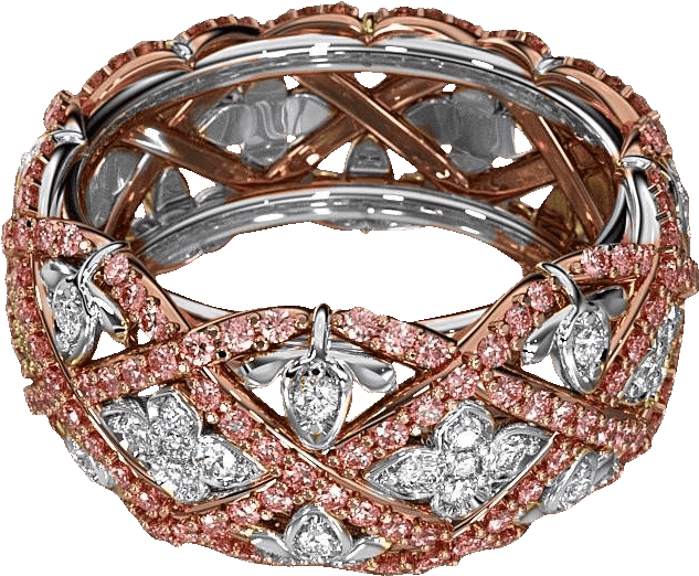 Rose Gold Diamond Bracelet PNG