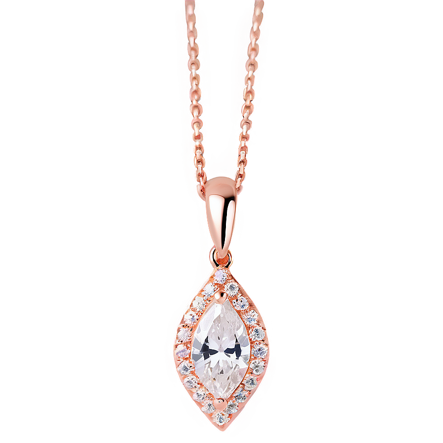 Rose Gold Diamond Necklace Png 06262024 PNG