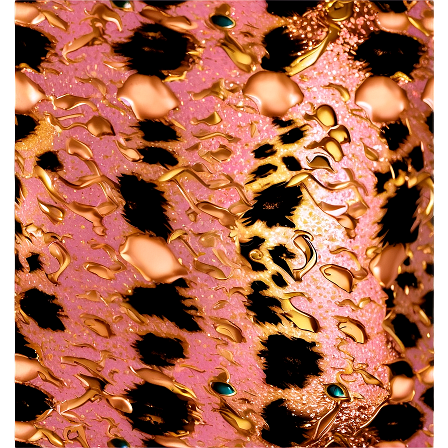 Rose Gold Glitter Animal Print Png 06252024 PNG
