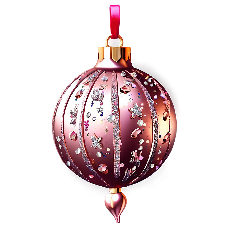 Rose Gold Glitter Christmas Ornaments Png Pin97 PNG