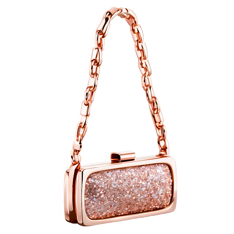 Rose Gold Glitter Handbag Png 06252024 PNG