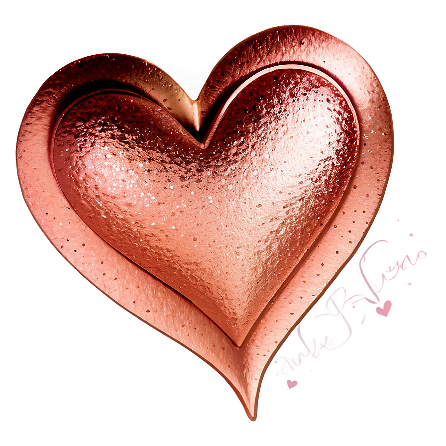 Rose Gold Glitter Heart Design Png Ugm PNG