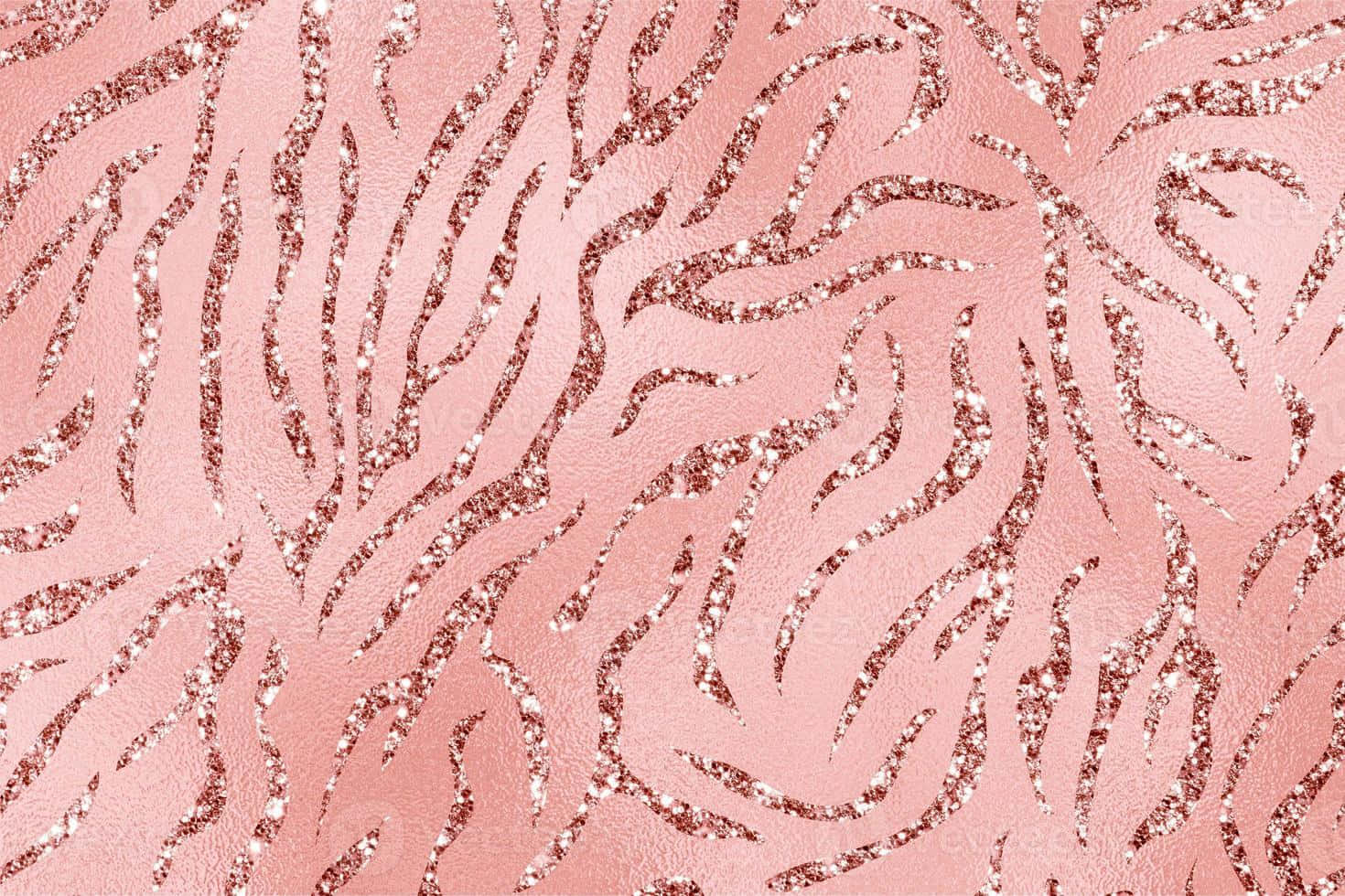 Rose Gold Glitter Zebra Pattern Texture Wallpaper