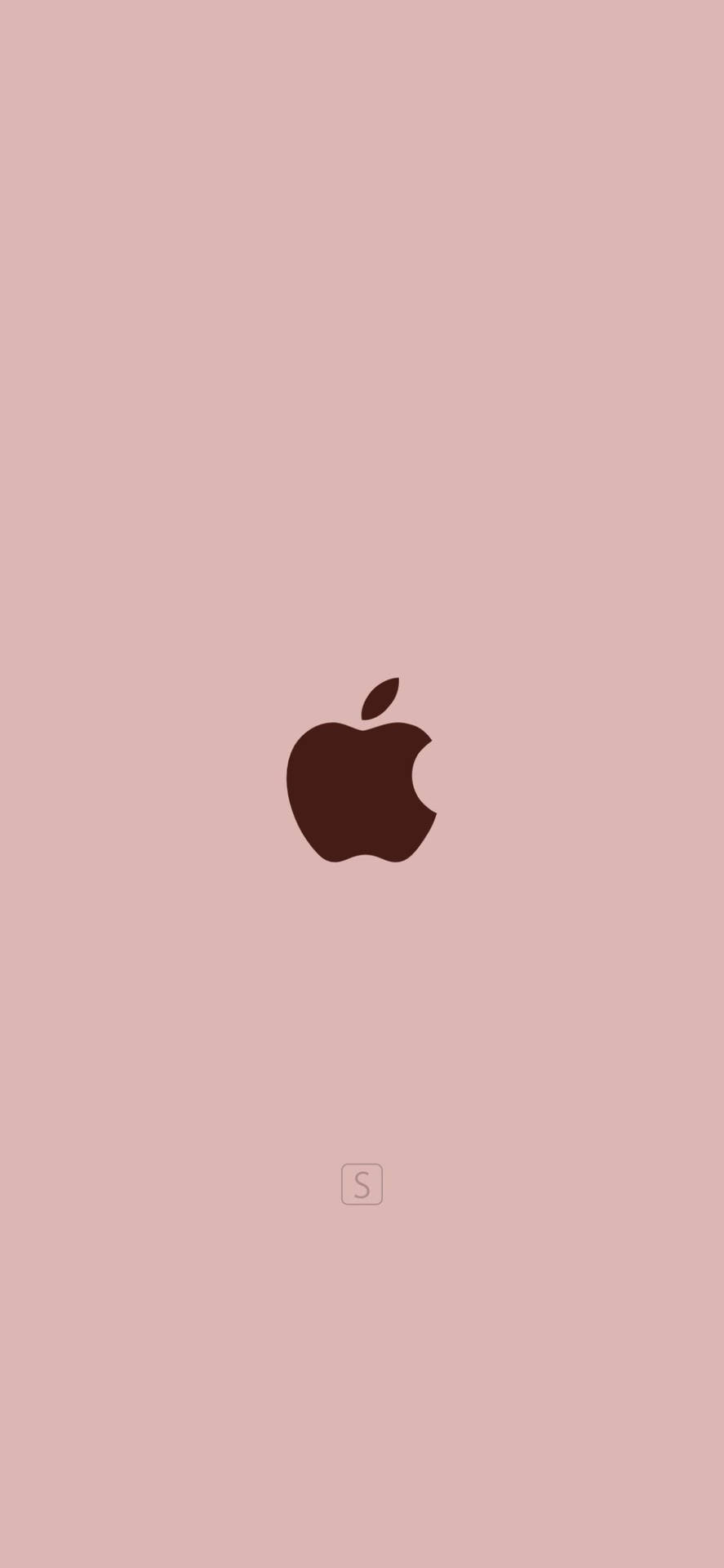 Fondode Pantalla Para Computadora O Móvil Con El Logo De Apple En Color Oro Rosa Y Una Rosa. Fondo de pantalla