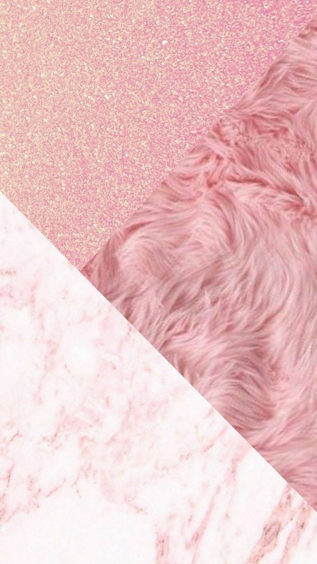 Rose Gold Ipad Glitter Fur Marble Picture