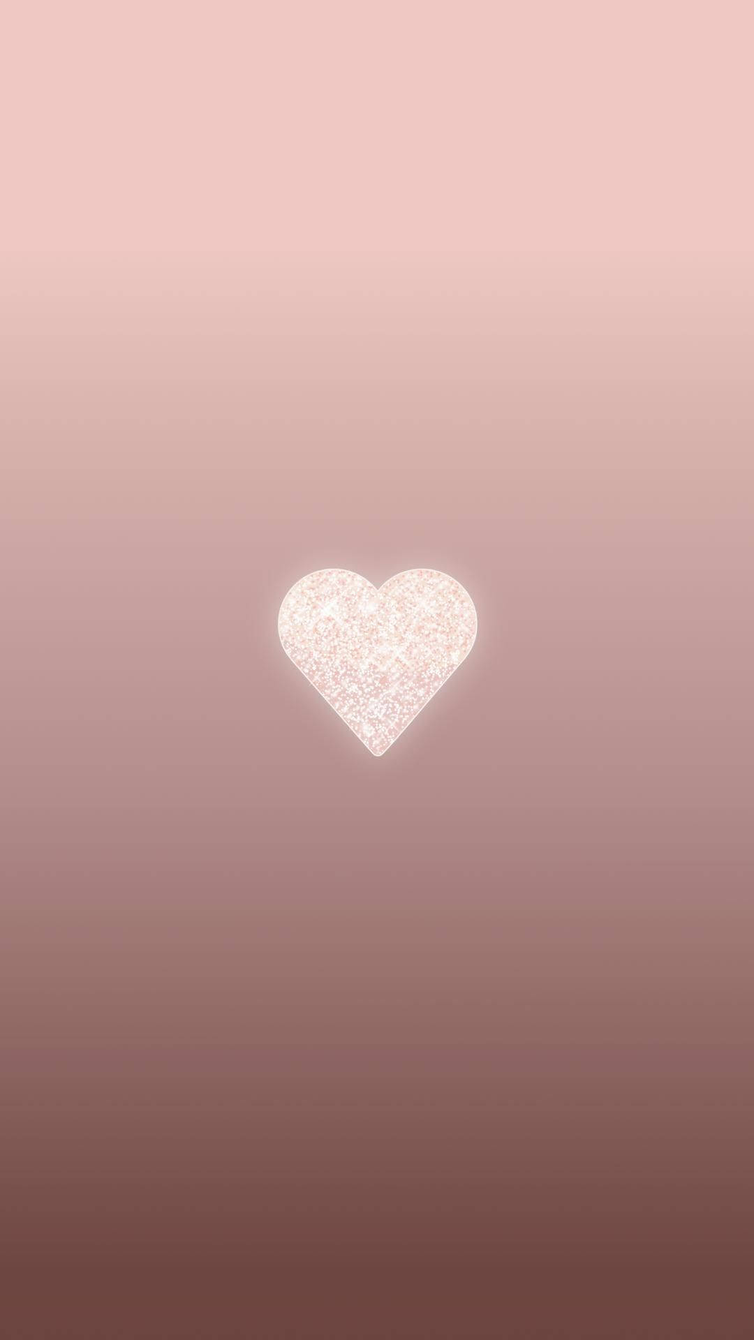 Rose Gold iPad Glittery Heart Wallpaper