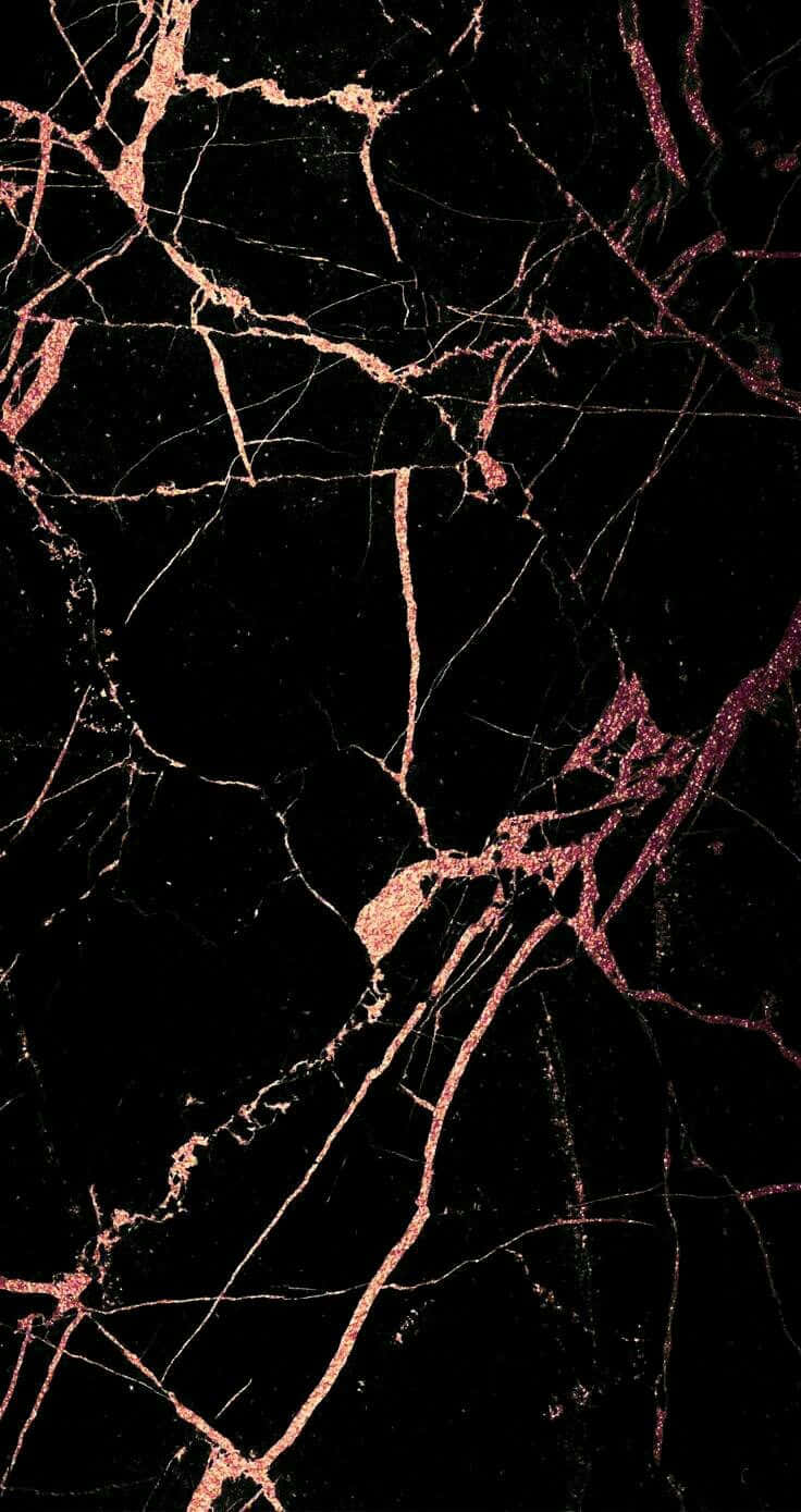 Rose Gold iPhone 5 Black Marble Wallpaper
