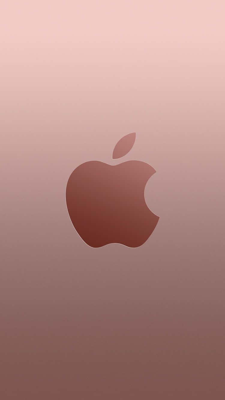 Rosegold Iphone 5 Mit Großem Apple-logo. Wallpaper