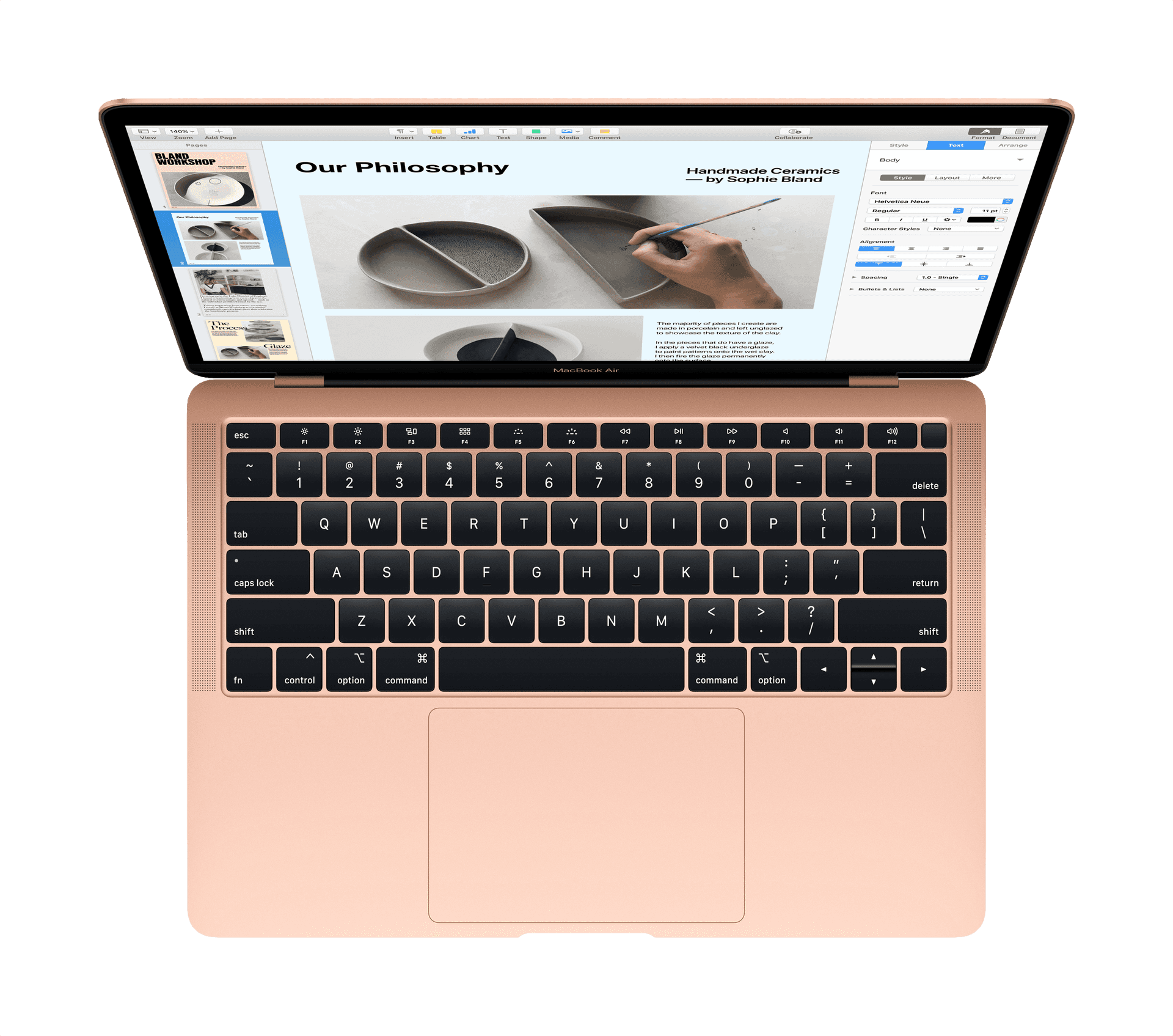 Rose Gold Laptop Displaying Website PNG