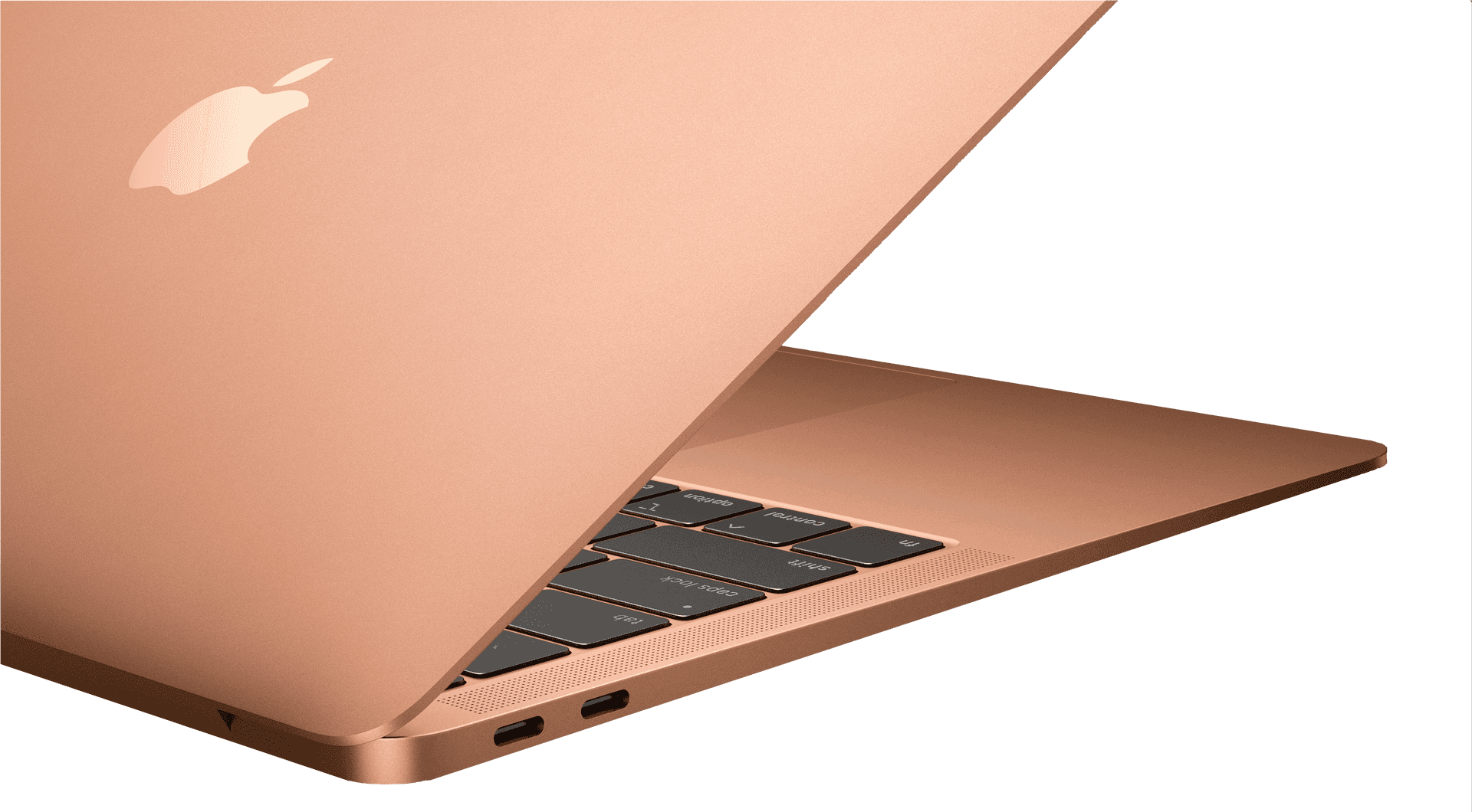 Rose Gold Mac Book Open Angle PNG