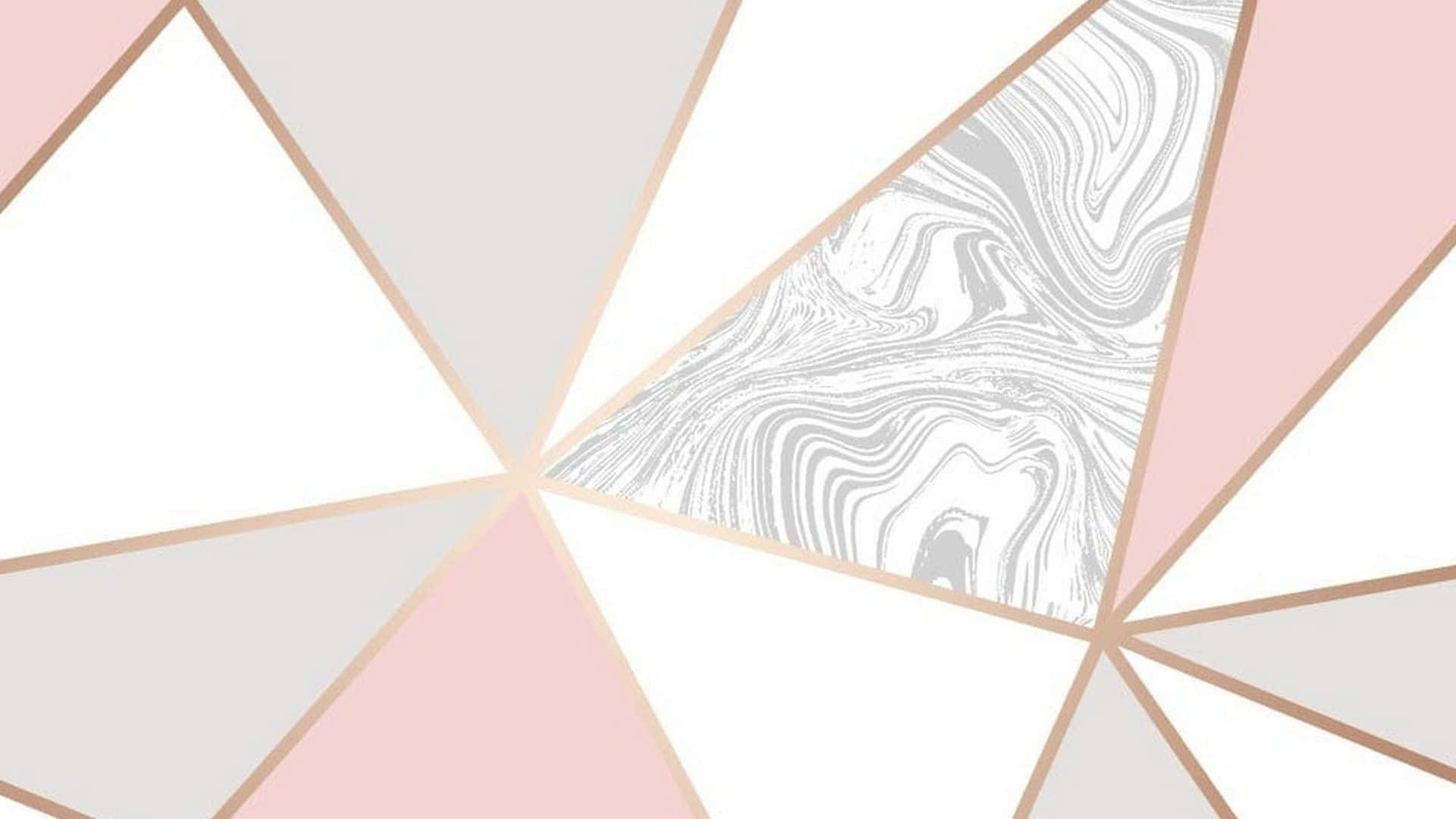 Einerosa-weiße Geometrische Tapete Mit Einem Geometrischen Muster